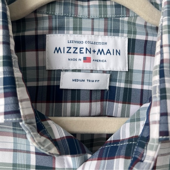 Mizzen + Main Leeward Medium Trim Fit Long Sleeve Stretch Button Up Shirt Plaid - Picture 3 of 5